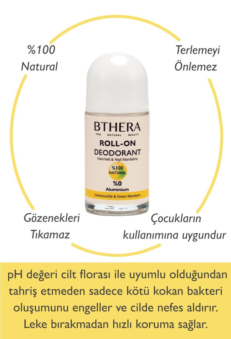 Doğal Roll-on Deodorant Hanımeli & Yeşil Mandalina