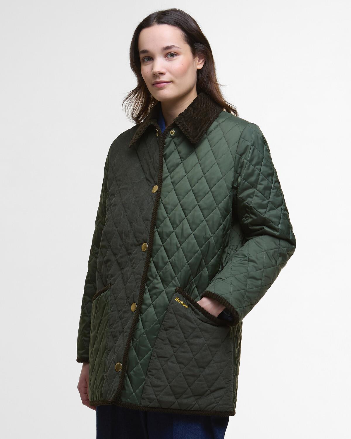 Barbour Meryl Kapitone Ceket OL74 Olive-Ancient Tartan