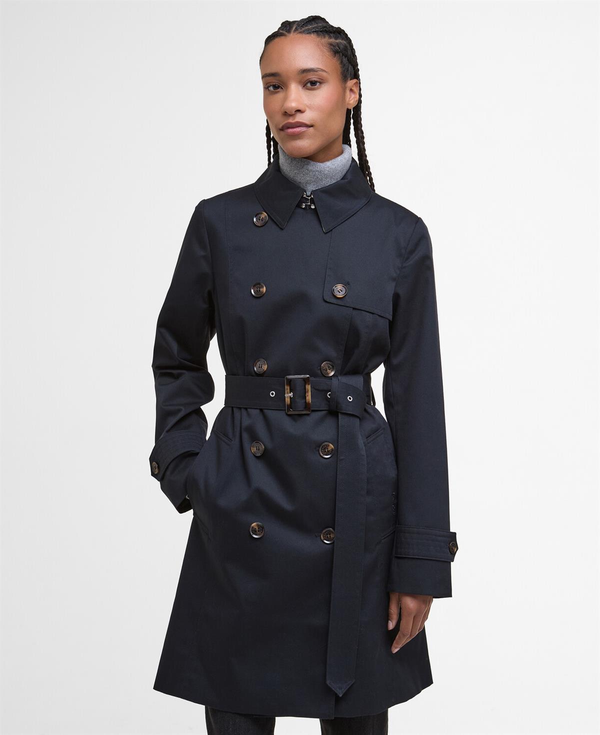 Barbour Short Greta Showerproof Ceket NY75 Dark Navy-Hessian Tartan