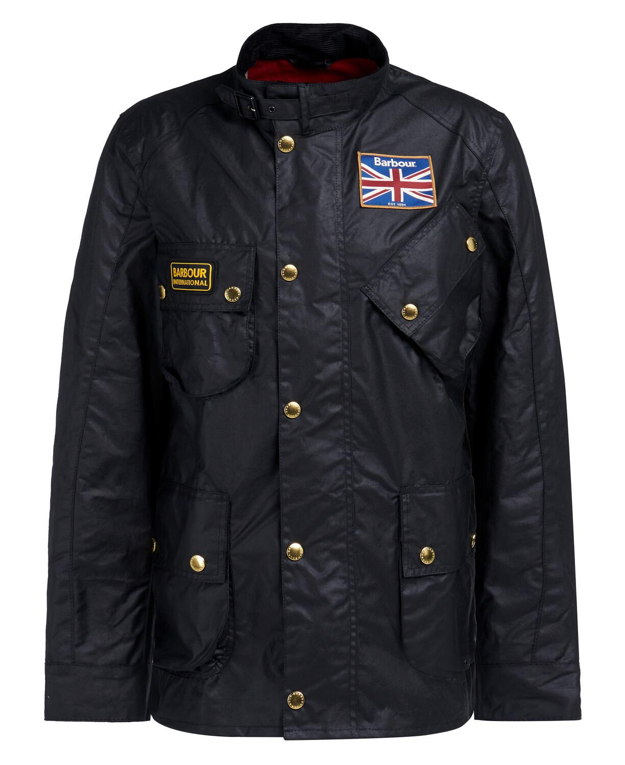 売約済 Barbour union jack international M B.Intl Union Jack International Yağlı Ceket BK91 Black