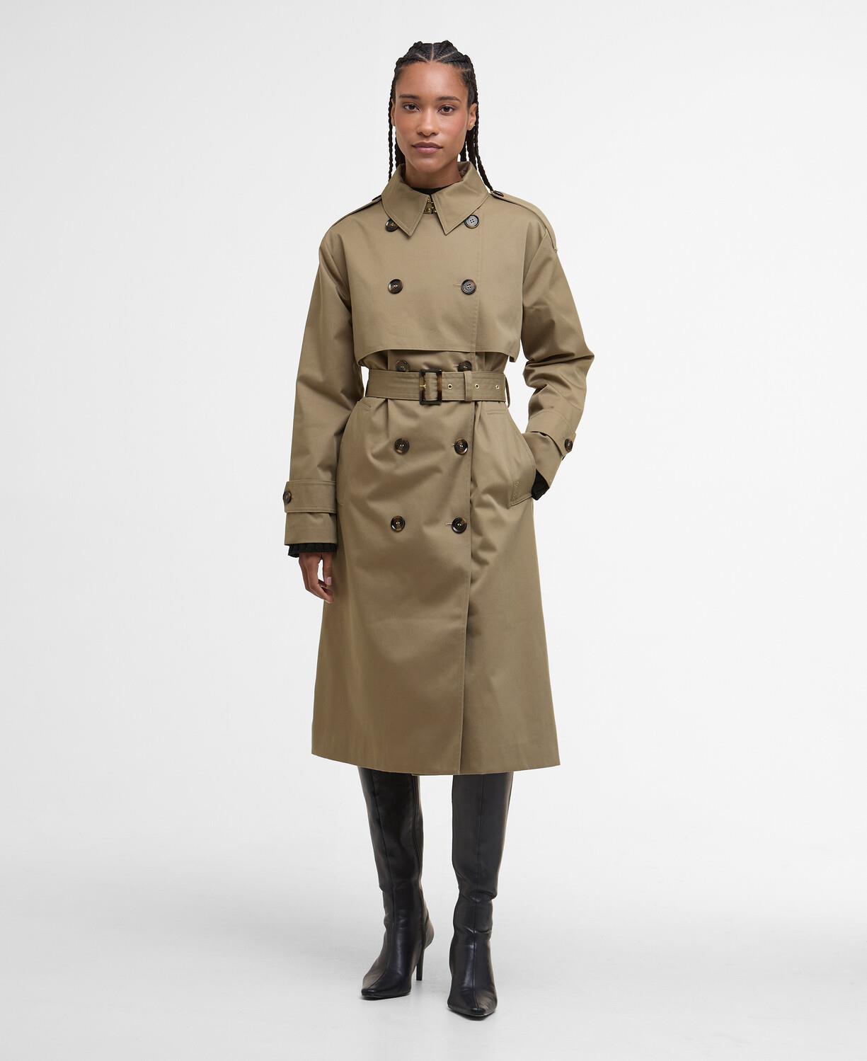 Barbour Aoife Trench Showerproof Ceket BE31 Military Brown