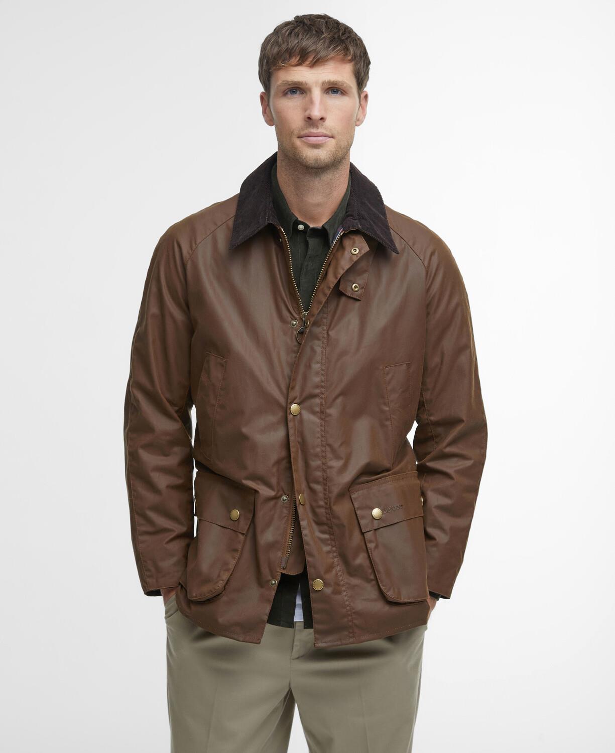 Barbour ダークブラウンジャケット S Barbour Ashby Yağlı Ceket BR31 Bark