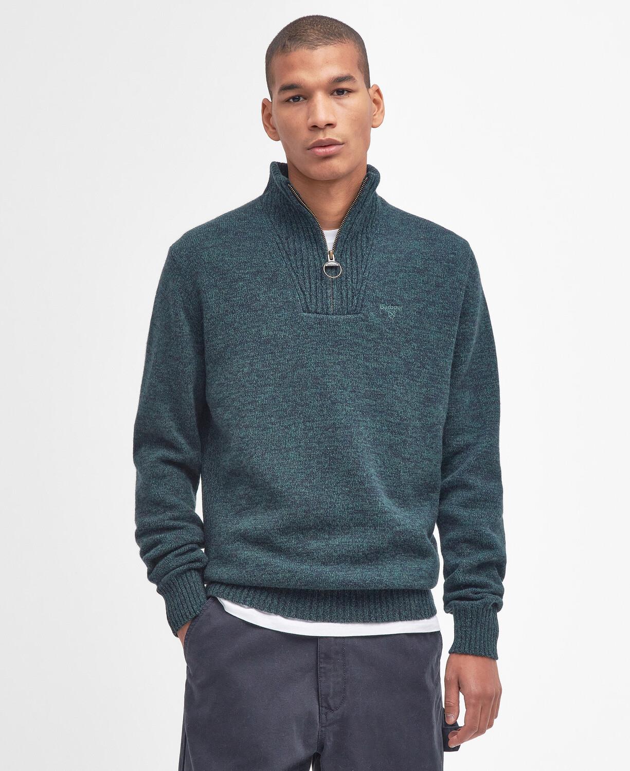 Barbour Essential Lambswool Half Zip Kazak GN95 Seaweed