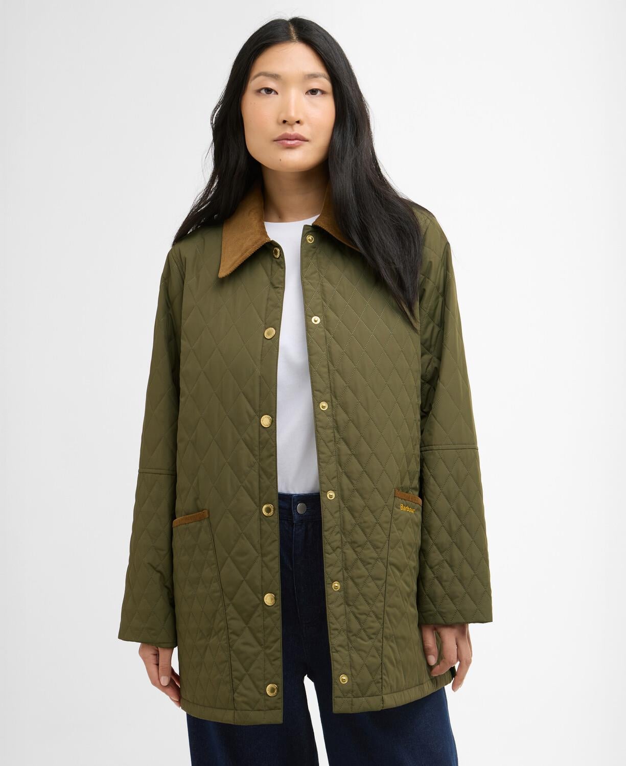 Barbour Goldmire Kapitone Ceket GN93 Ivy Green -Ancient