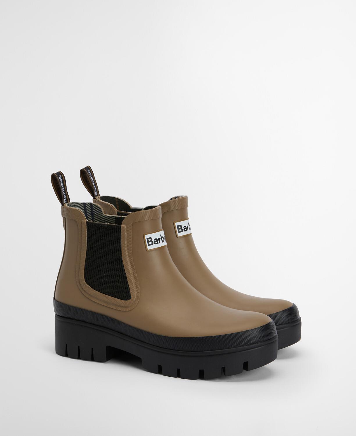 Barbour Halton Chelsea Yağmur Botu BE31 Military Brown