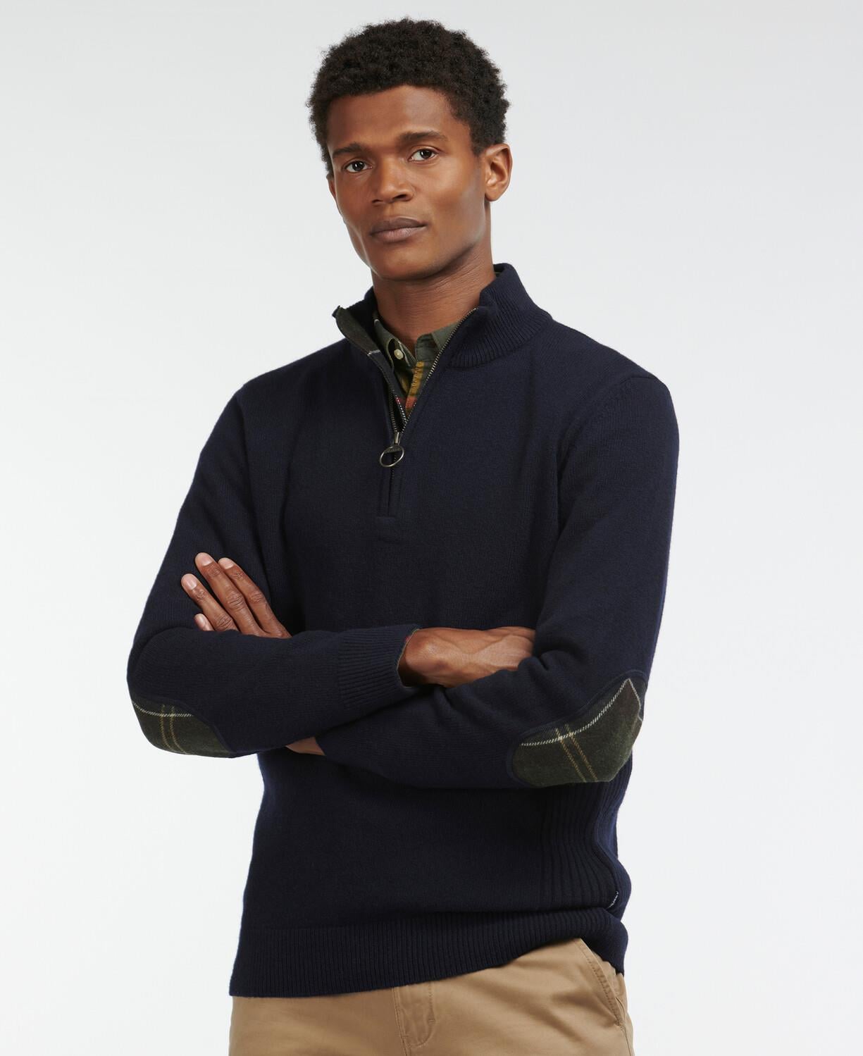 Barbour Holden Half Zip Knitted Kazak NY91 Navy
