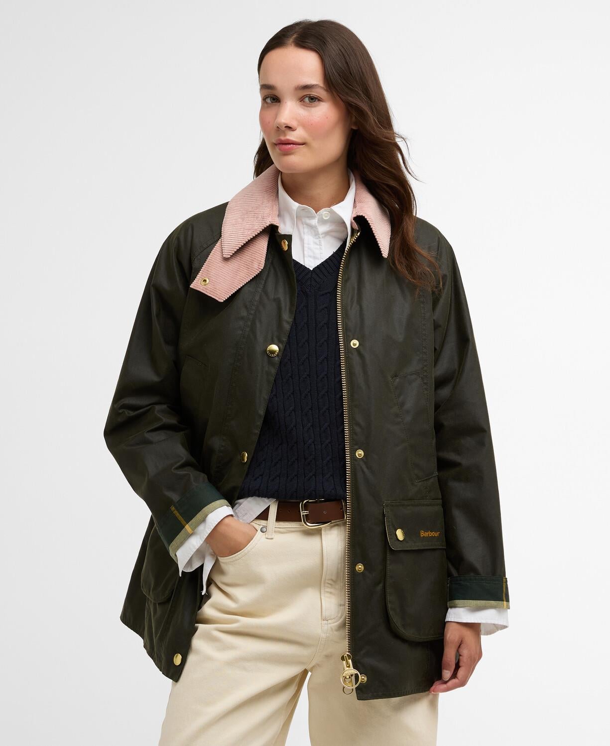 Barbour Modern Beadnell Yağlı Ceket OL99 Archive Olive-Ancient