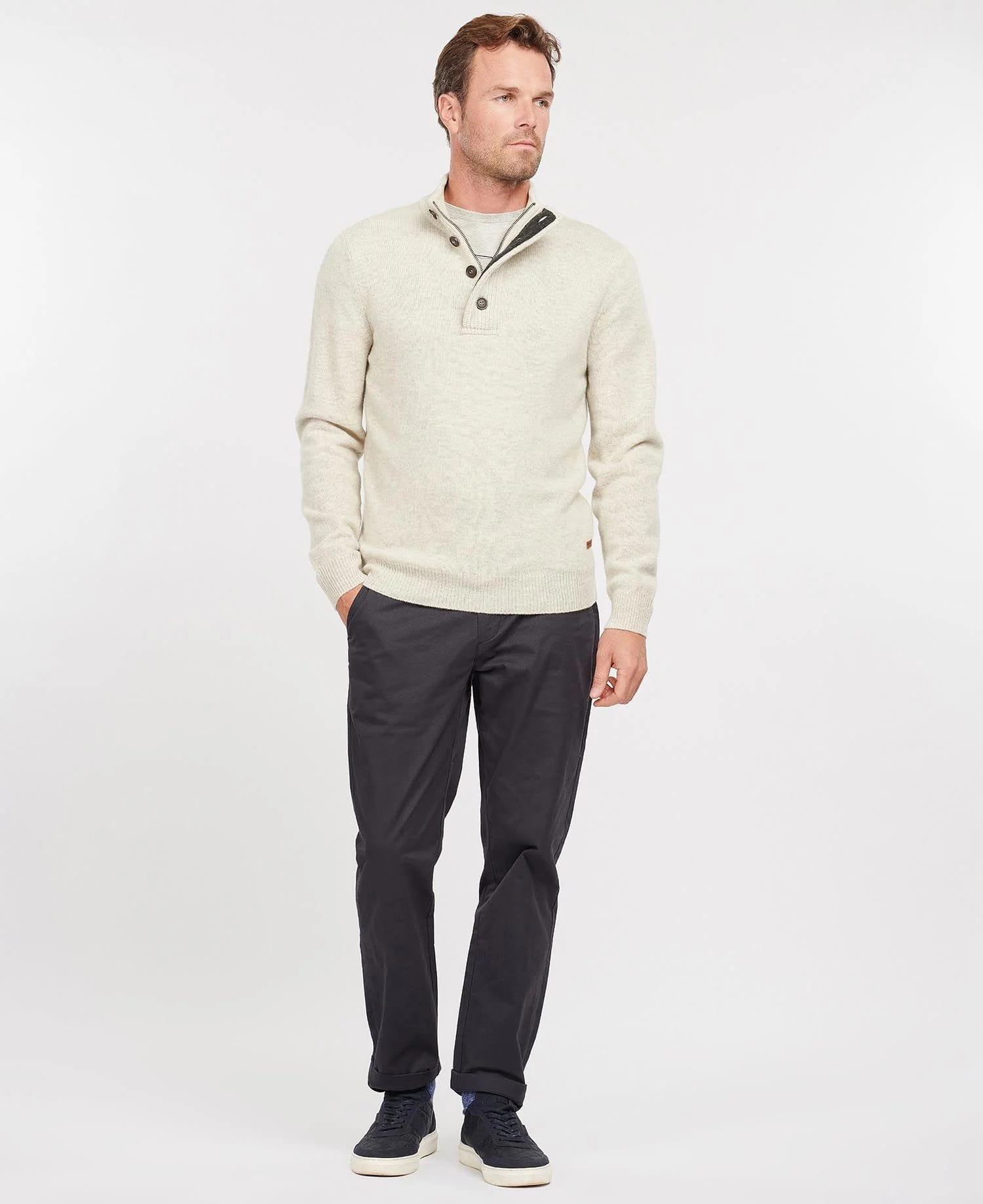 Barbour Patch Half Zip Kazak BE14 Pearl