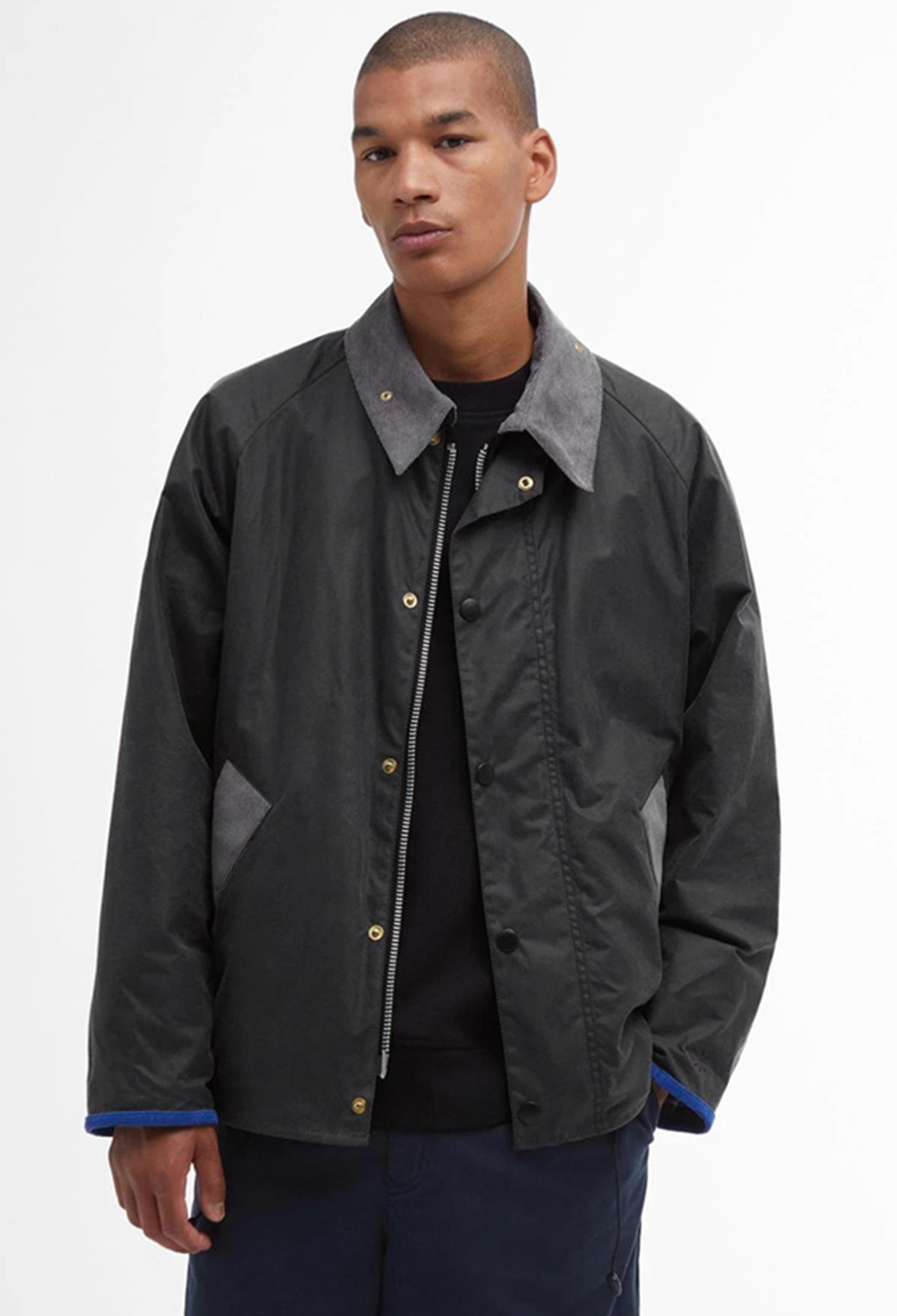 Barbour x Flower Mountain Unisex Oversize Yağlı Ceket GY93 Charcoal