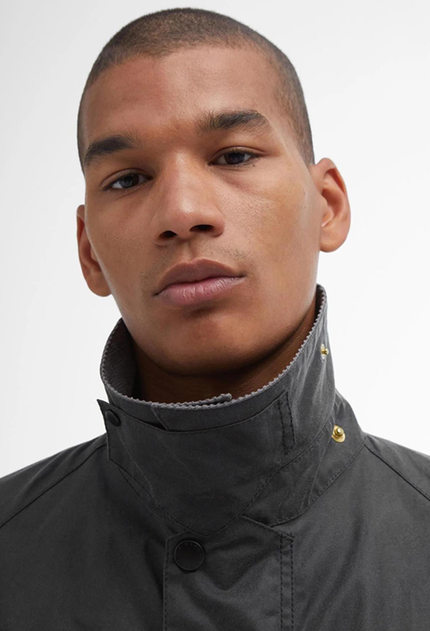 Barbour x Flower Mountain Unisex Oversize Yağlı Ceket GY93 Charcoal