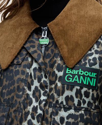 Barbour x GANNI Printed Anorak Smock Yağlı Ceket BK11 Black