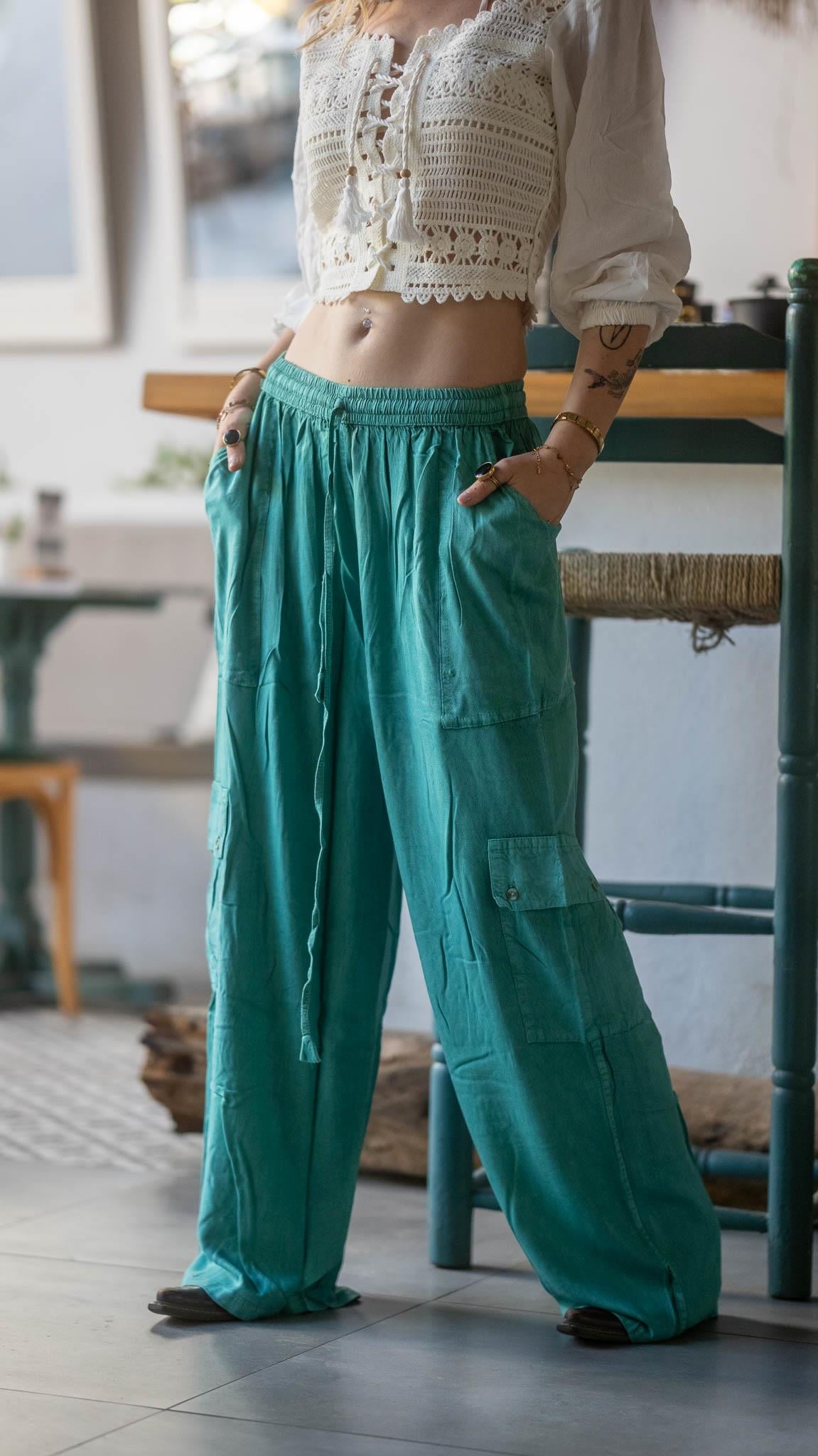 Boho Nepal Yandan Cepli Jogger Pantolon