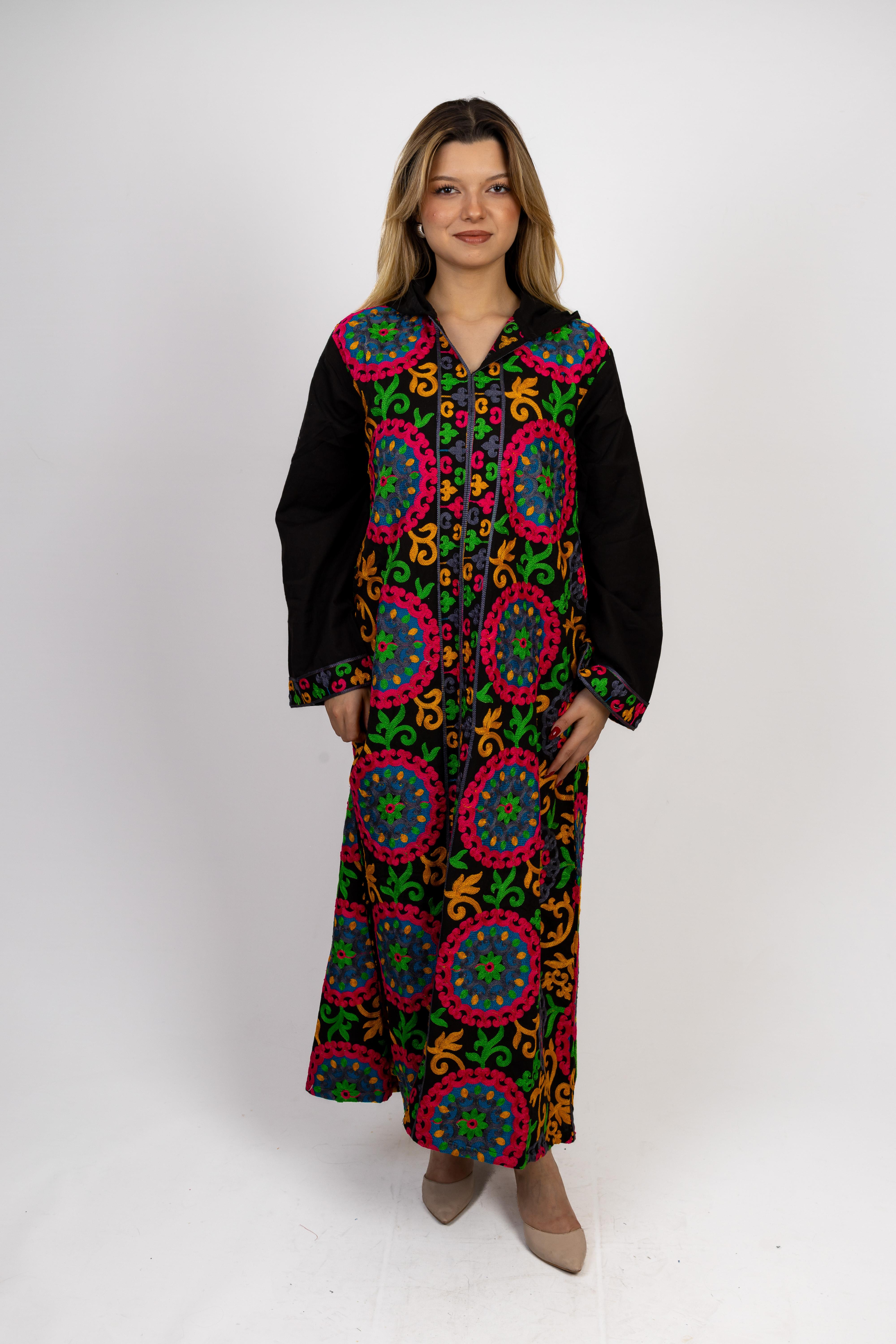 Nakışlı Kaftan Elbise