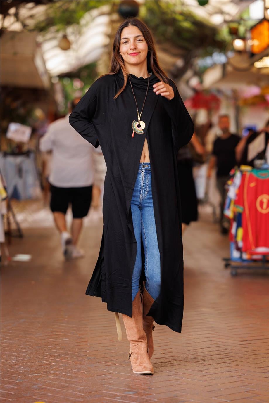 Siyah Renk Bohem Tunik