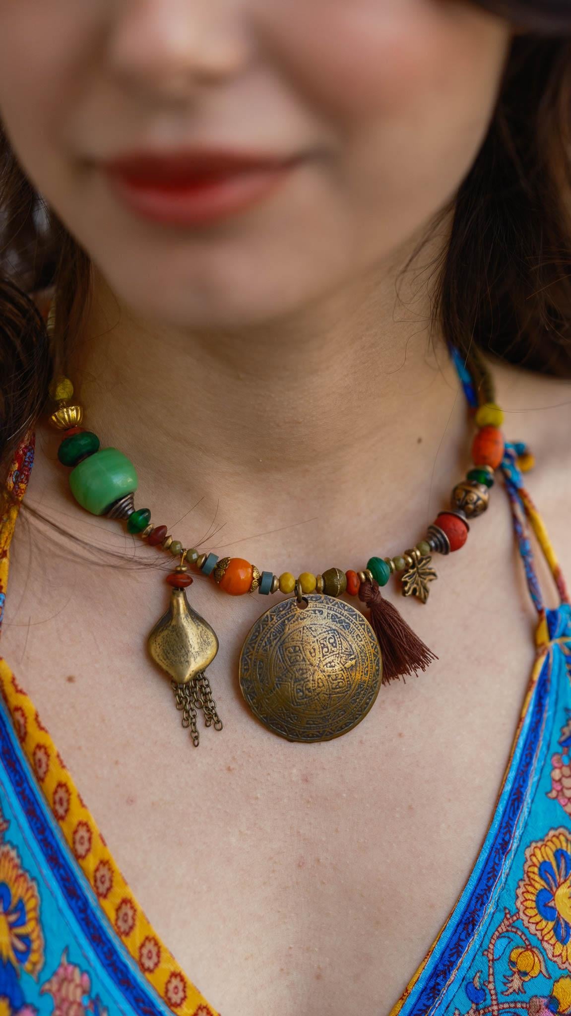 Tibet Boho Etnik Kabile Kolyesi