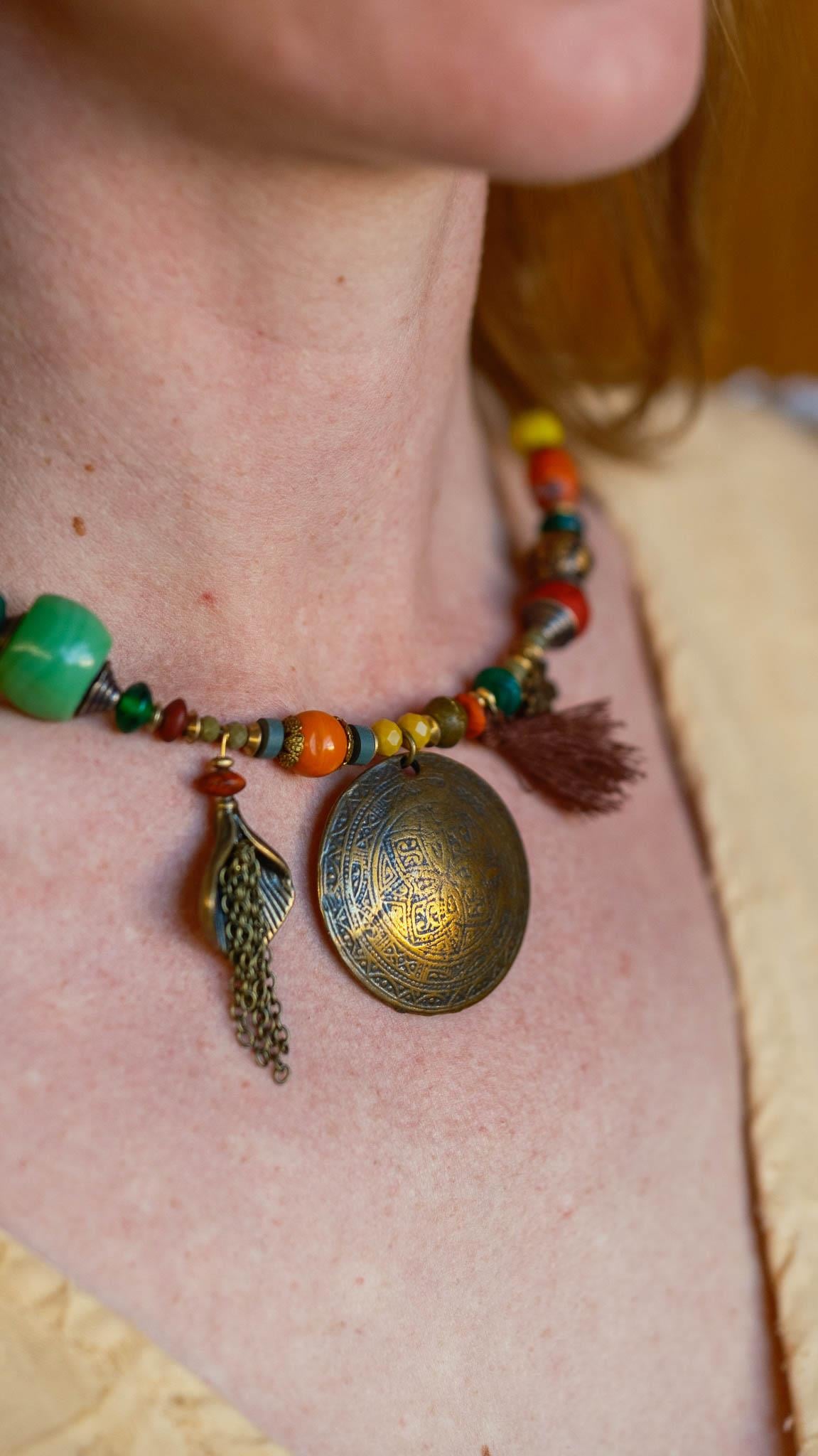 Tibet Boho Etnik Kabile Kolyesi