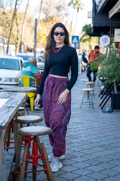 Unisex Mürdüm Renk Bohem Nepal Şalvar