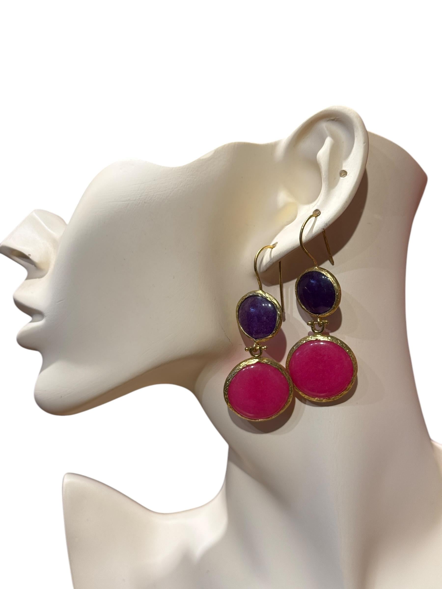 Gold Plated Natural Stone Earrings