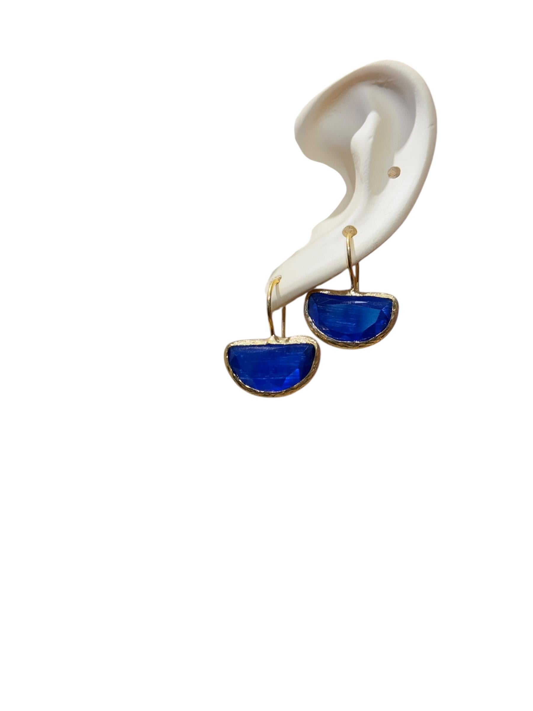 Gold Plated Cat's Eye Stone Earrings