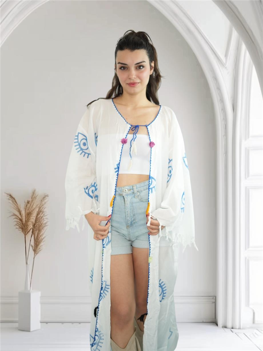 White Kaftan with Blue Eyes