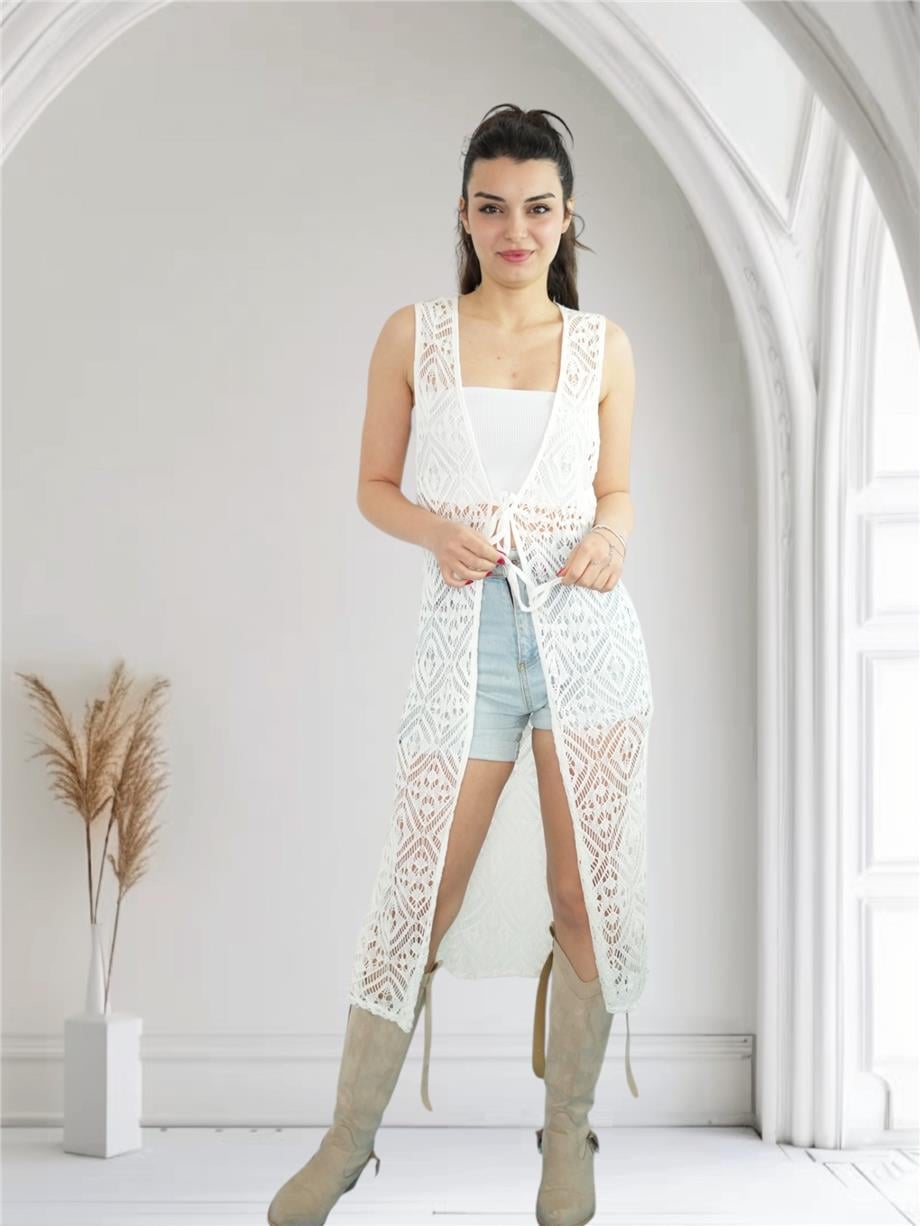 White Knitted Kimono