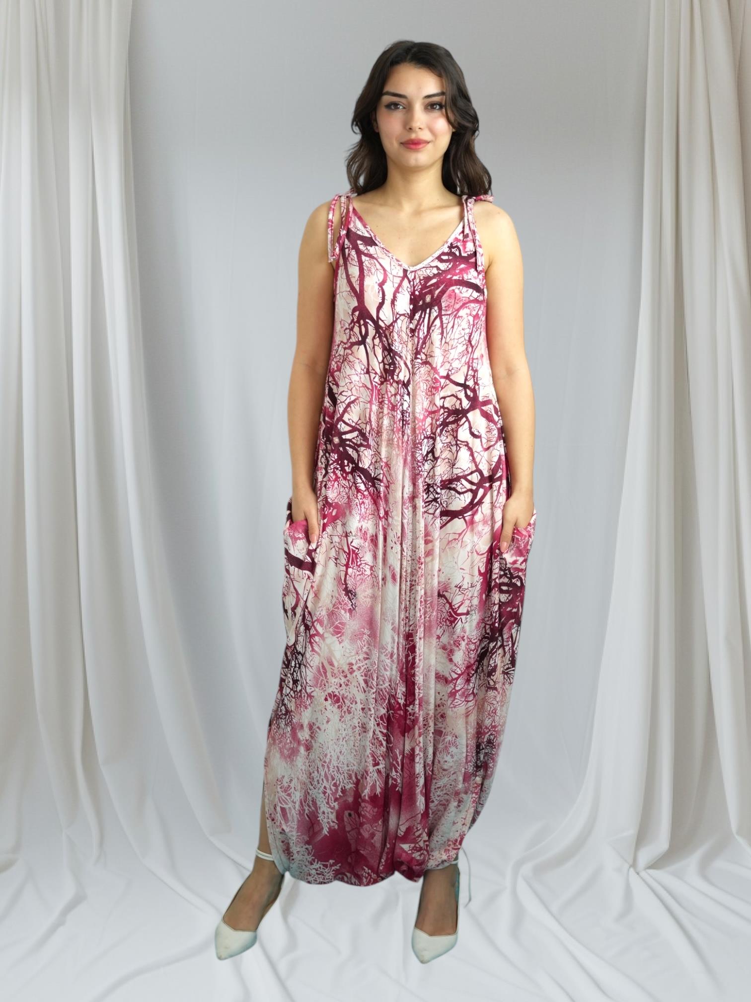 Burgundy Strappy Jumpsuit