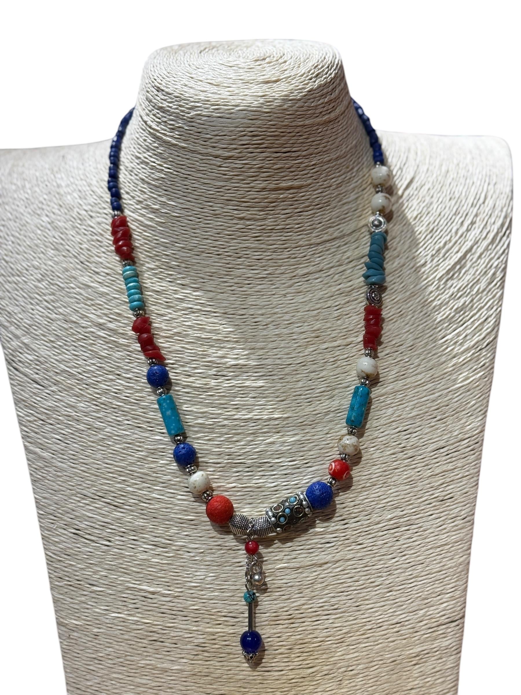 Bohemian Necklace with Natural Stones