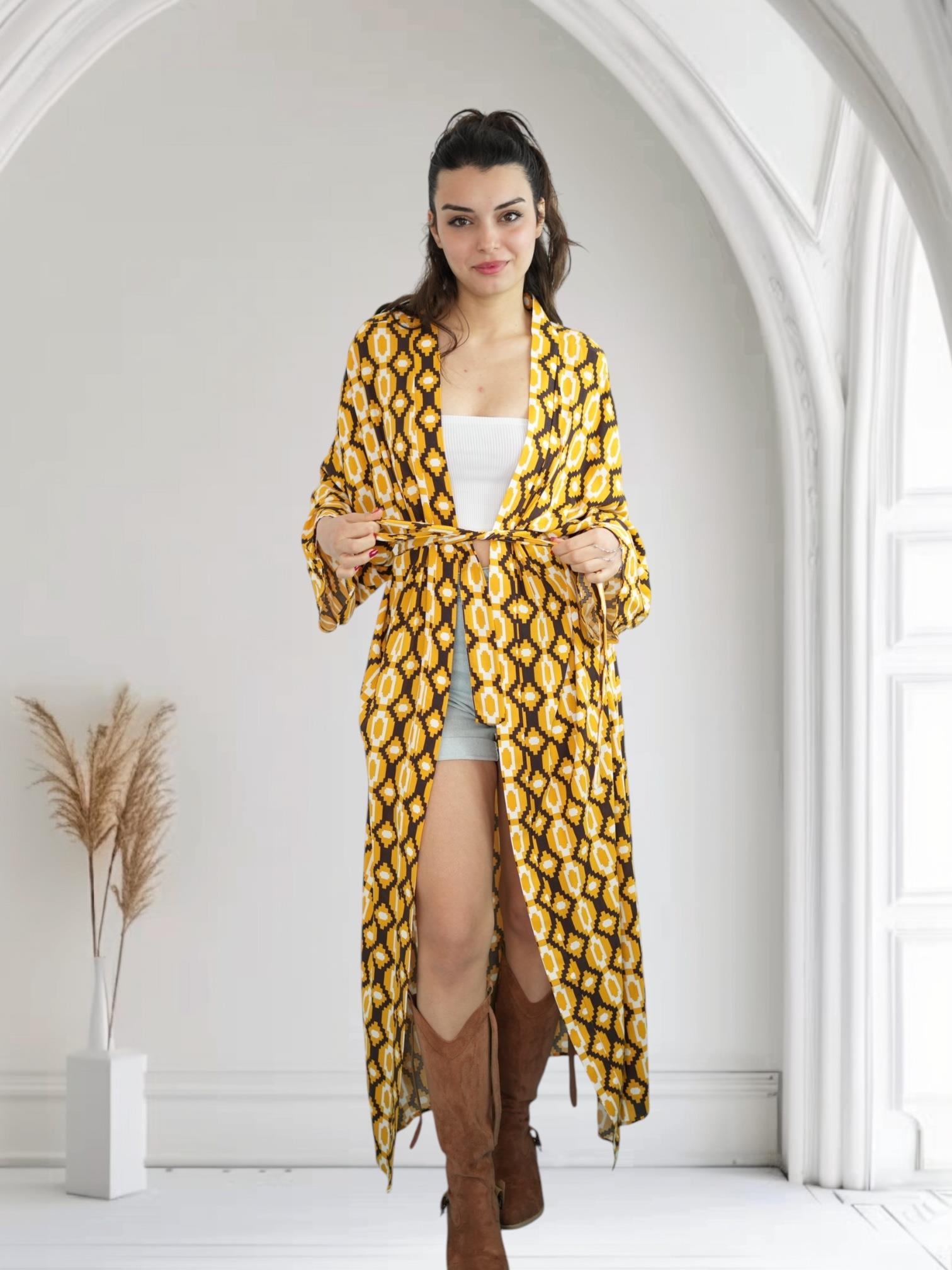 Mustard Patterned Kaftan