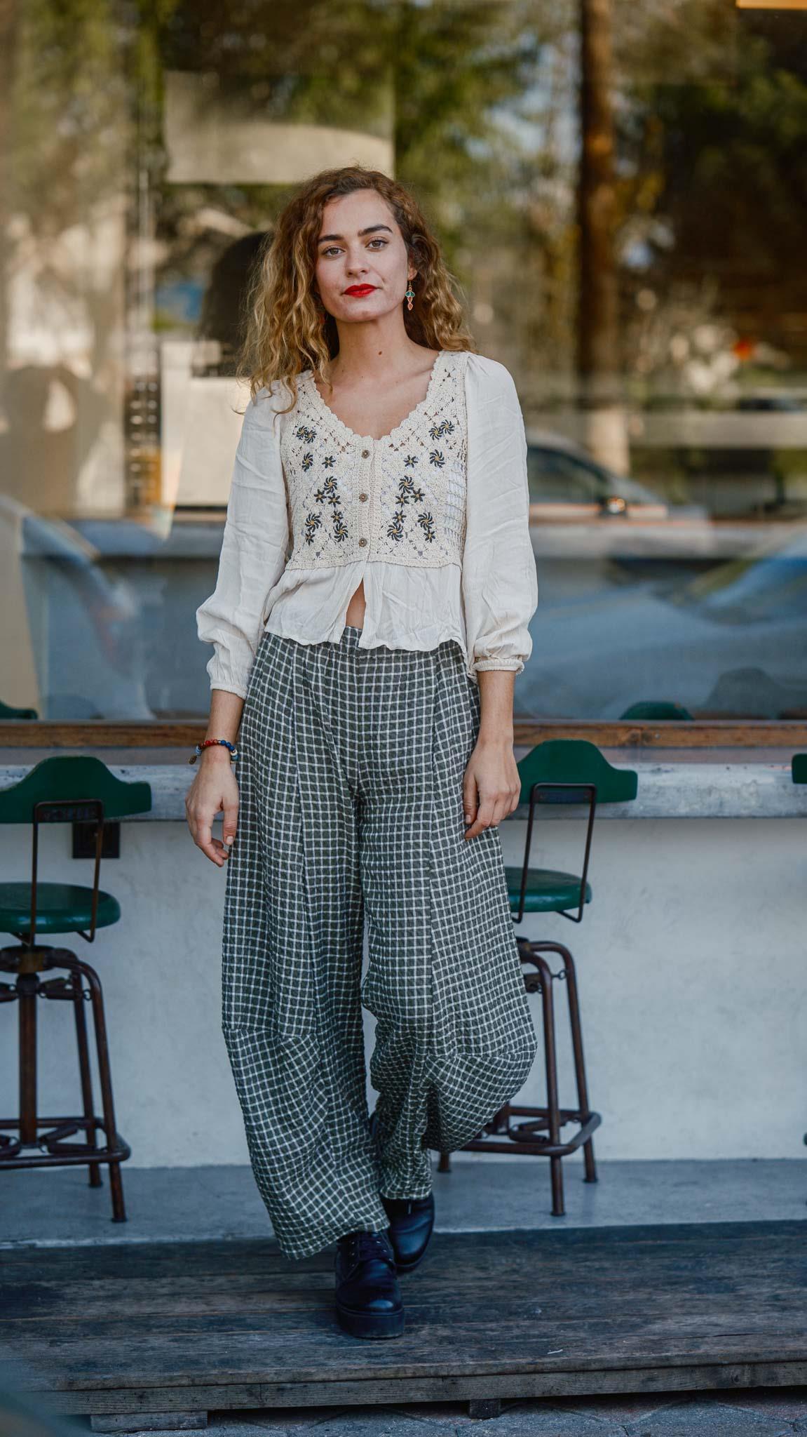 Kareli Desen Salaş Pantolon