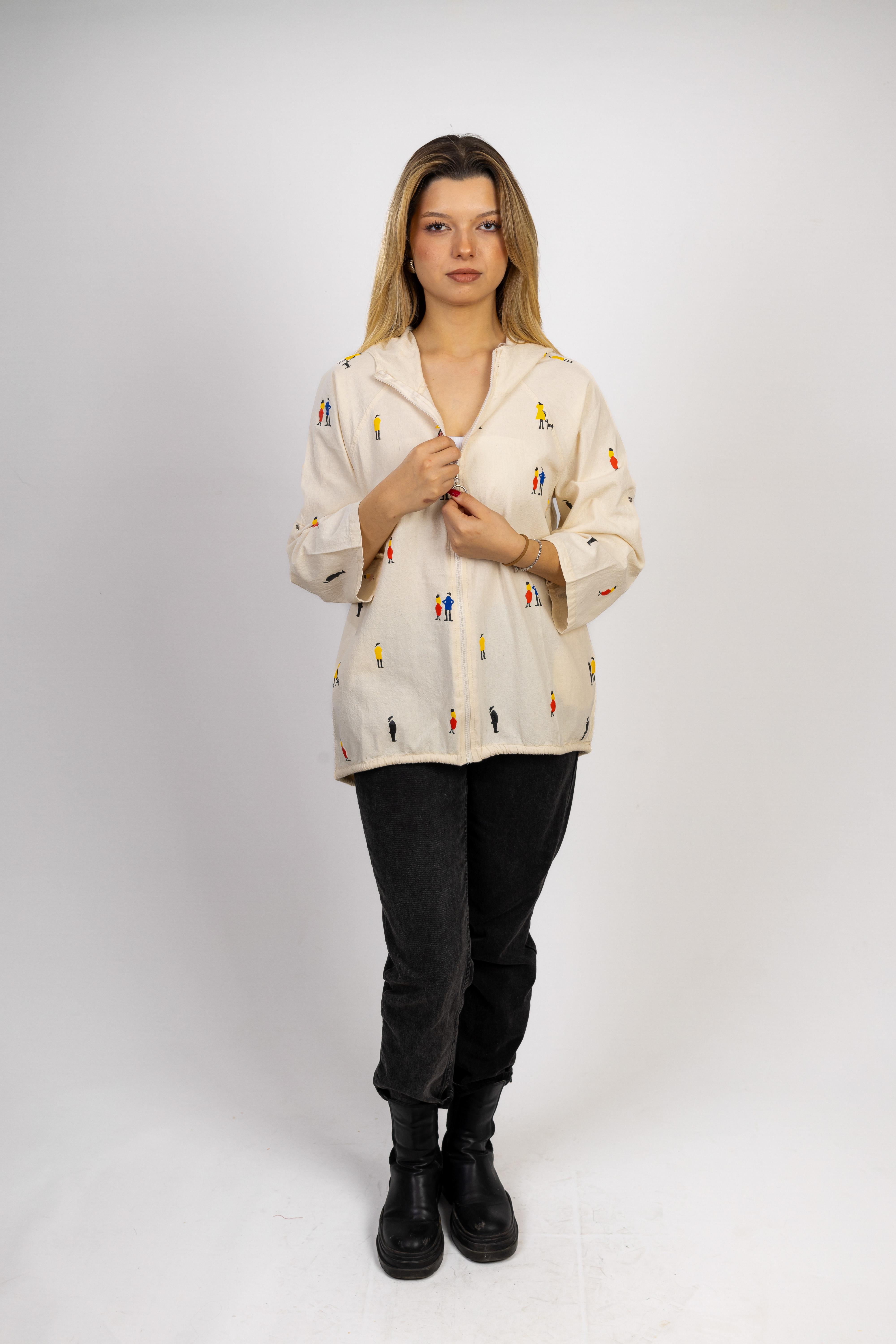 Cream Raw Linen Jacket