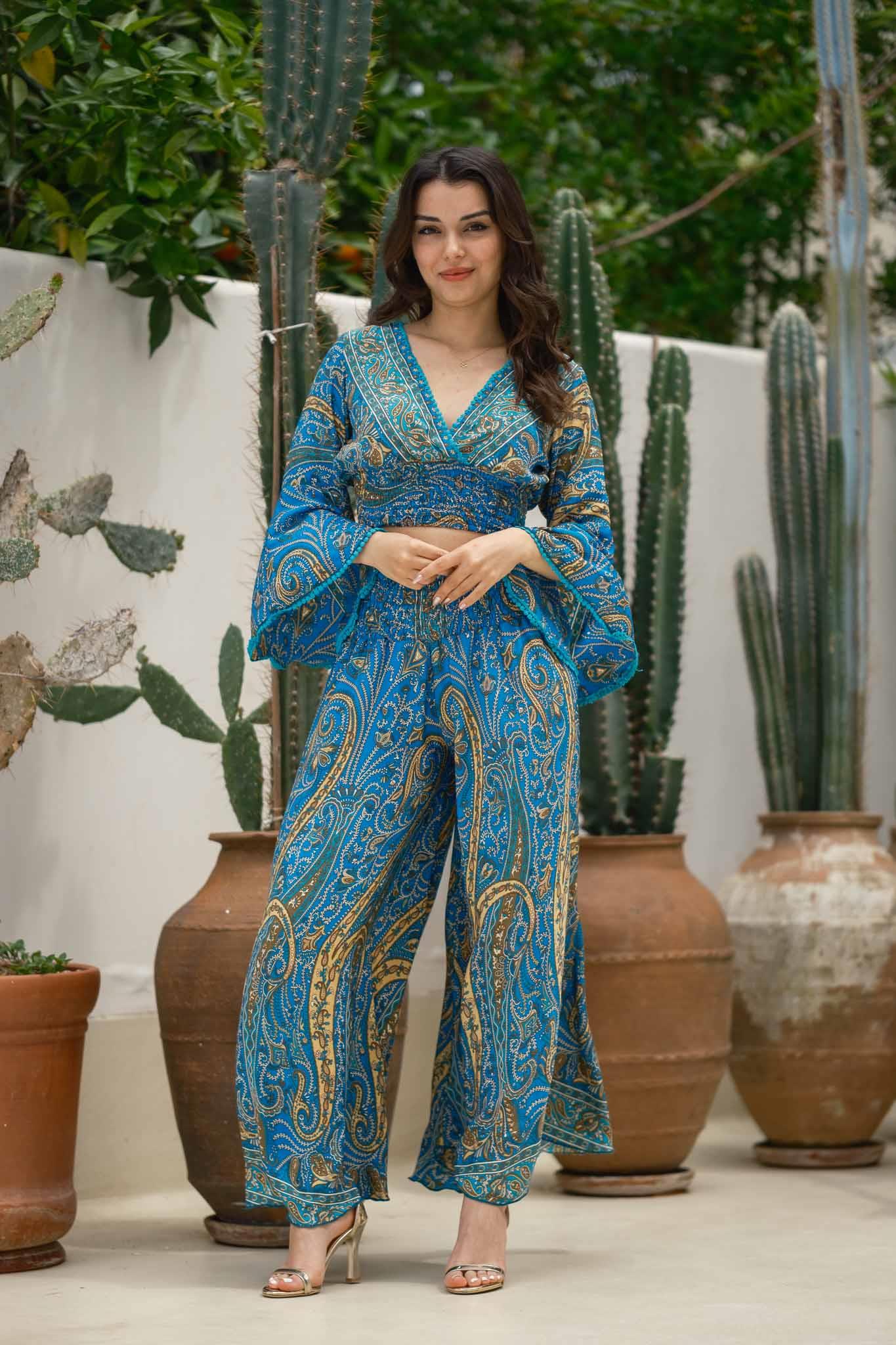 Blue Silk Blouse