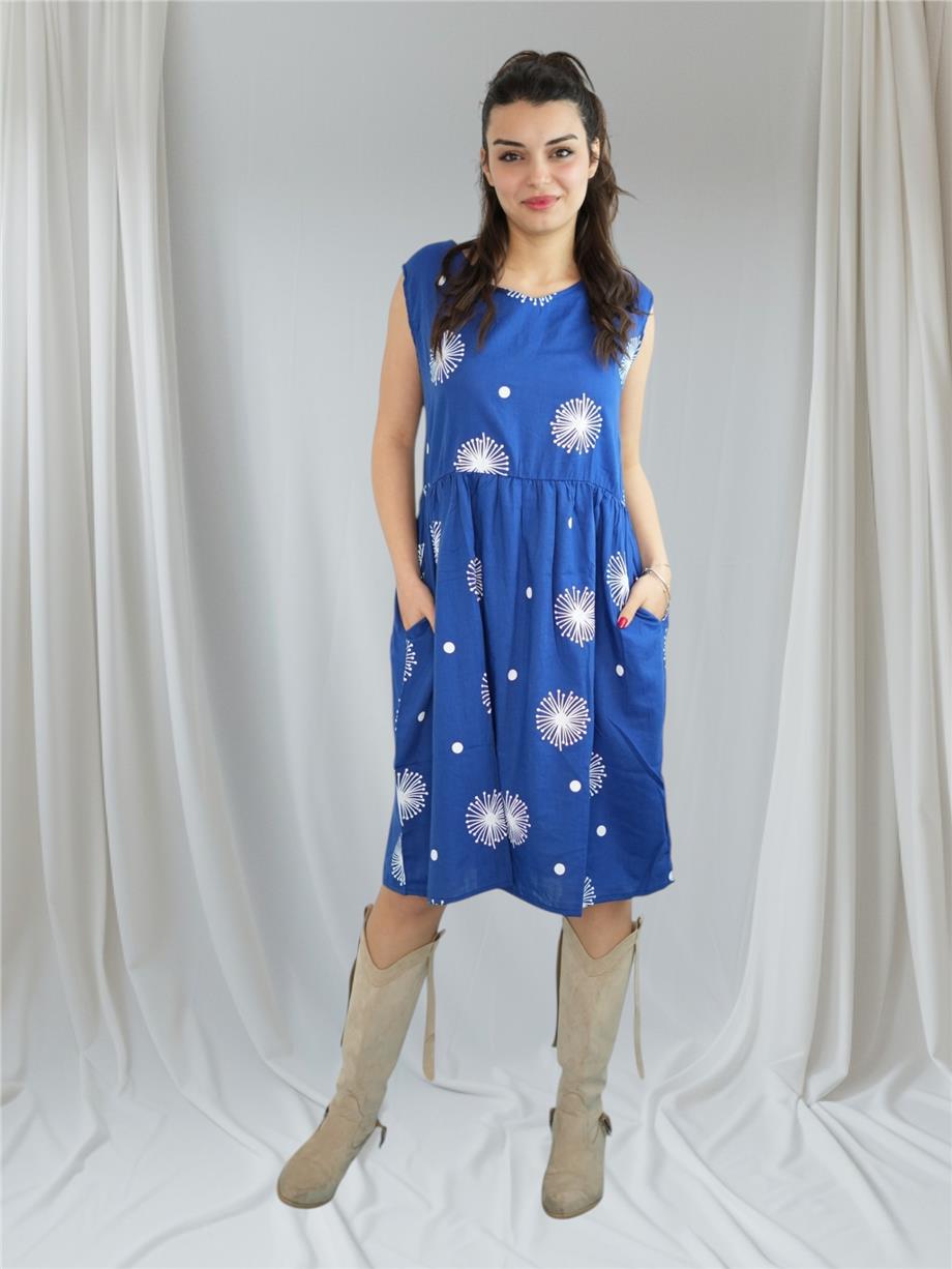 Blue Patterned Dress