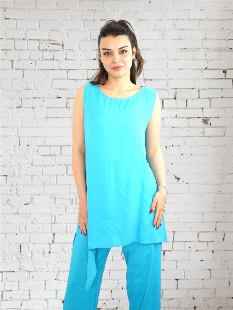 Blue Pants and Tunic Set