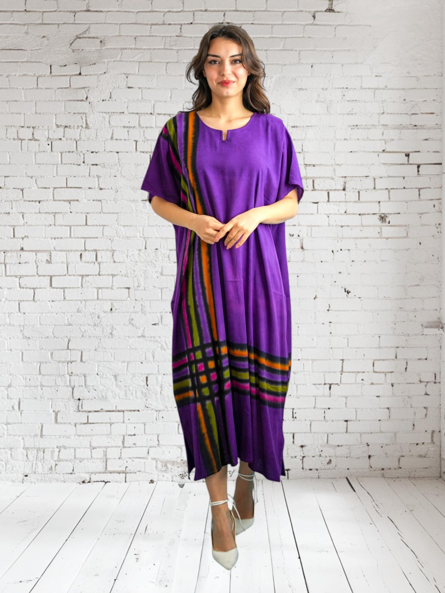 Purple Striped Dress