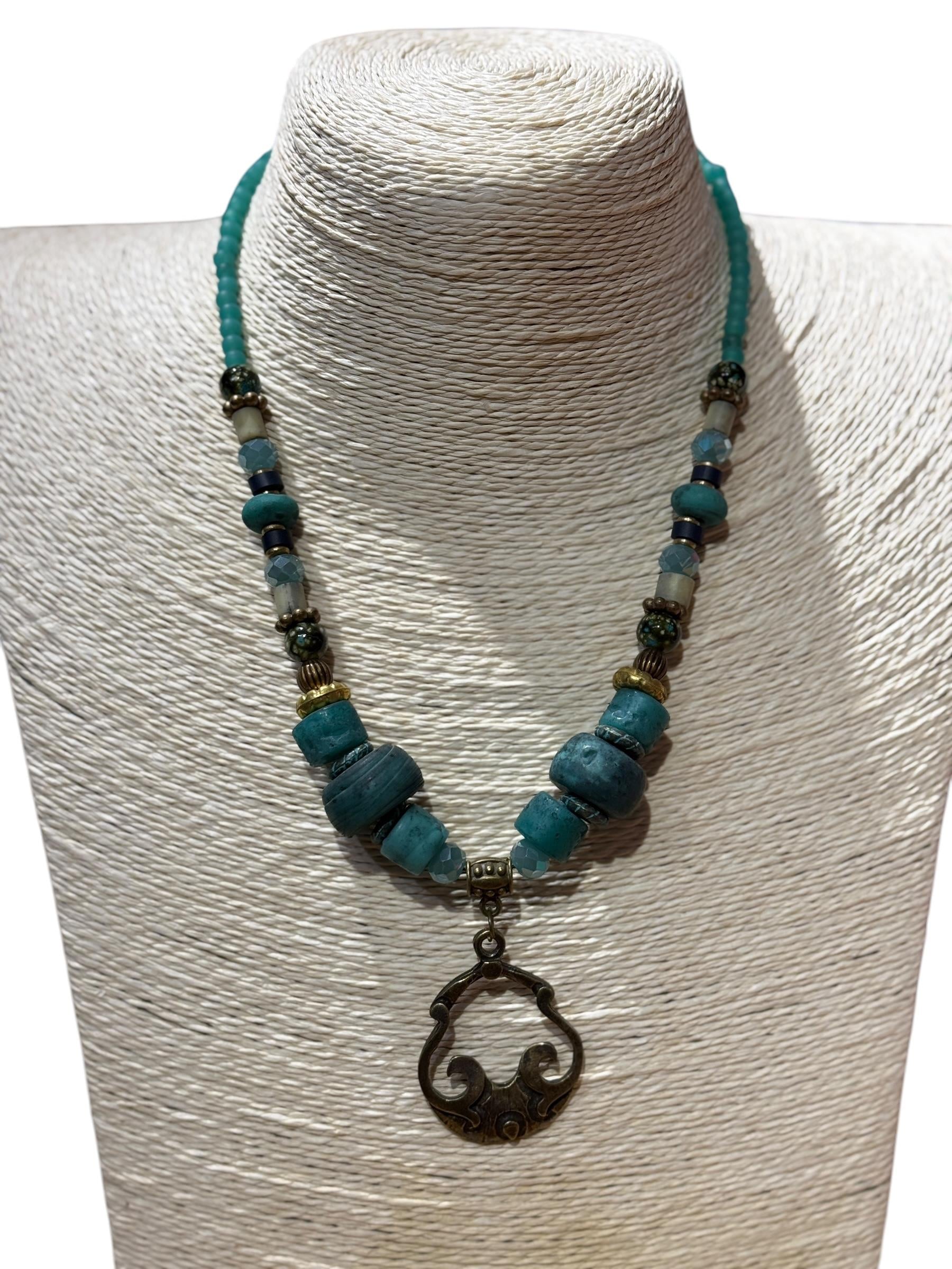 Ocean Whisper Bohemian Necklace with Natural Stones