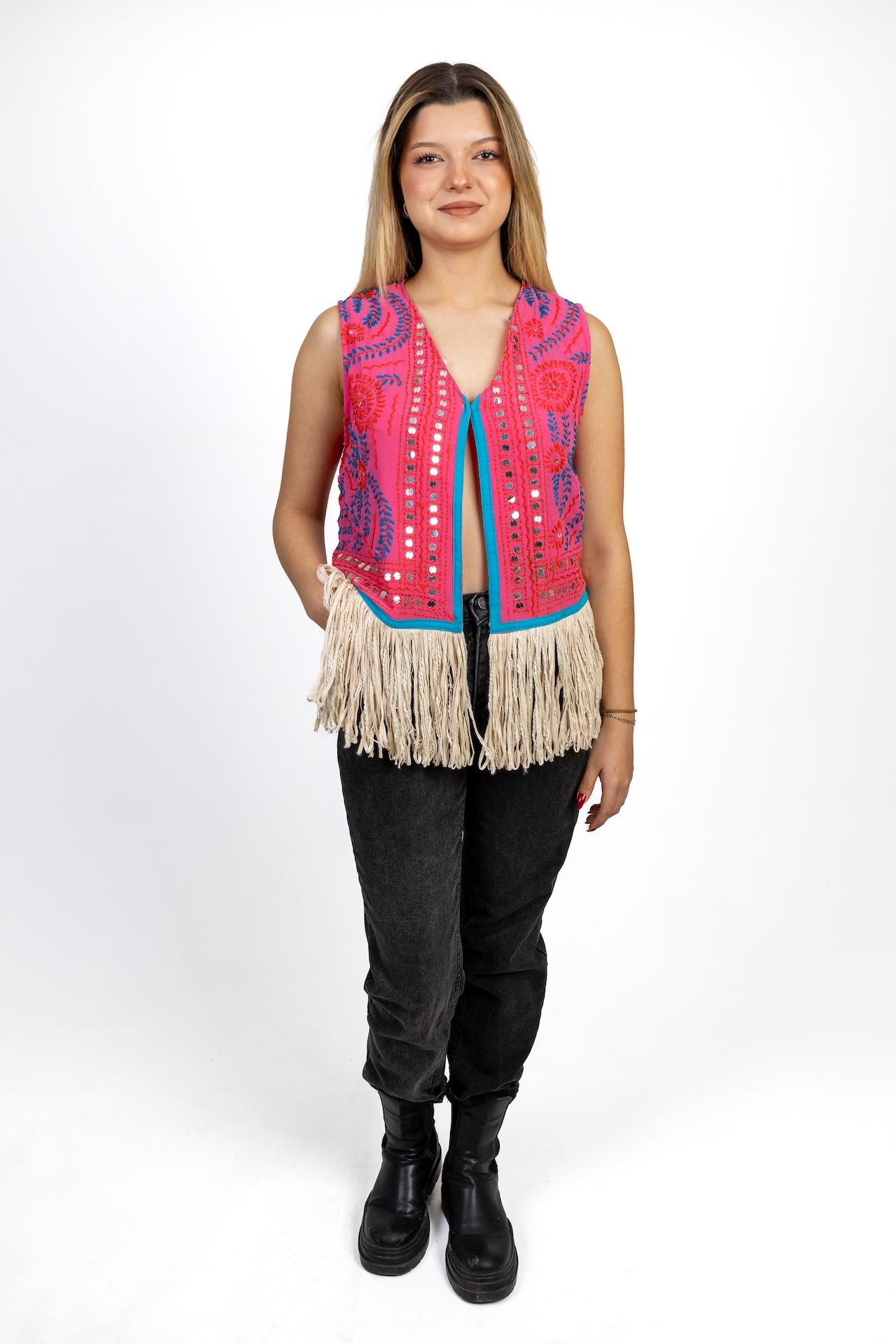 Custom Designed Embroidered Sequin Bohemian Vest