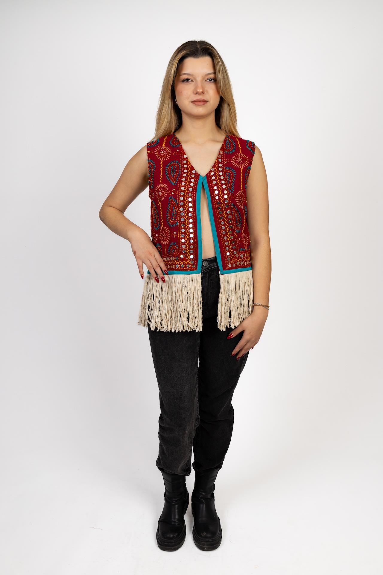 Custom Designed Embroidered Sequin Bohemian Vest