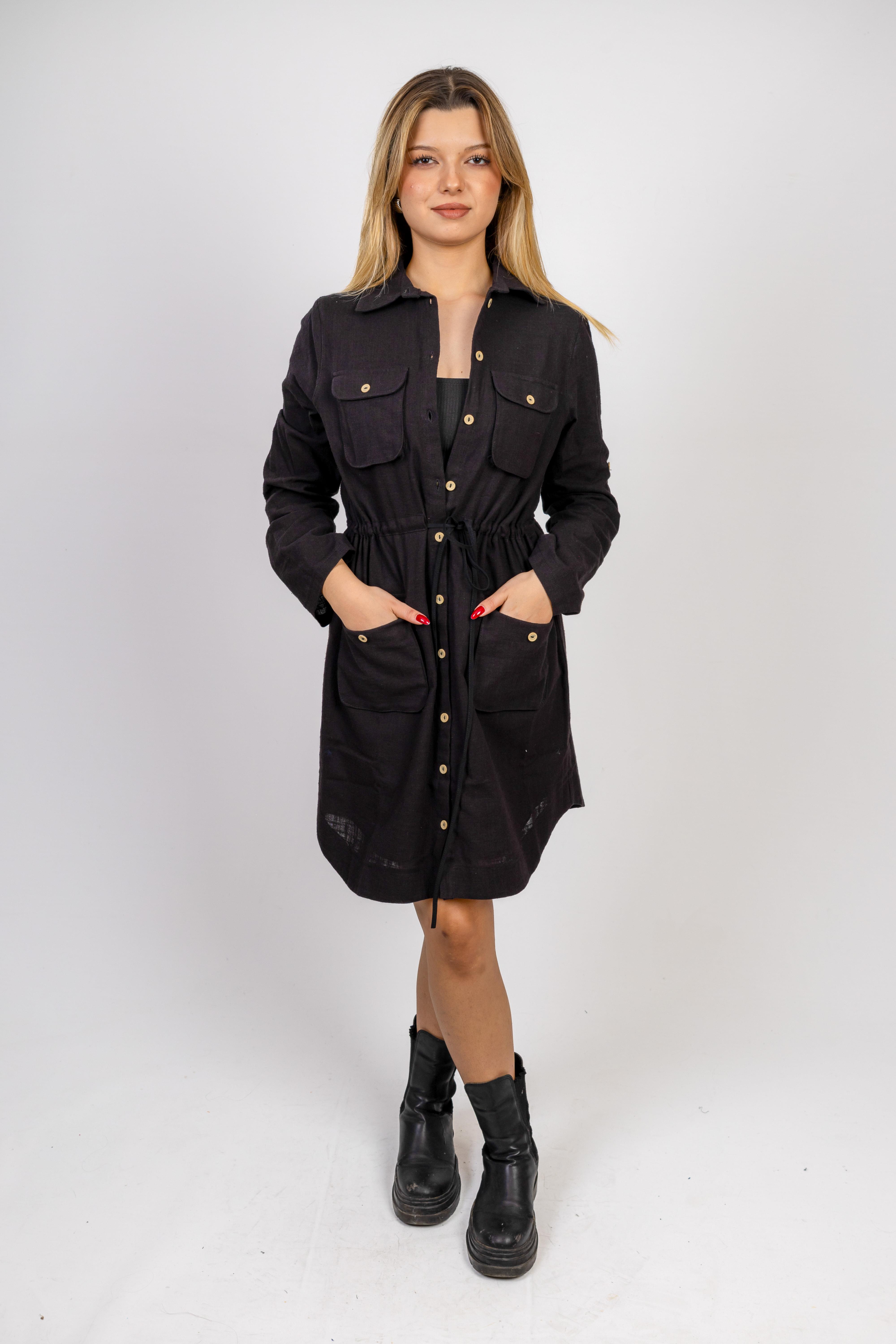 Cotton Linen Safari Dress