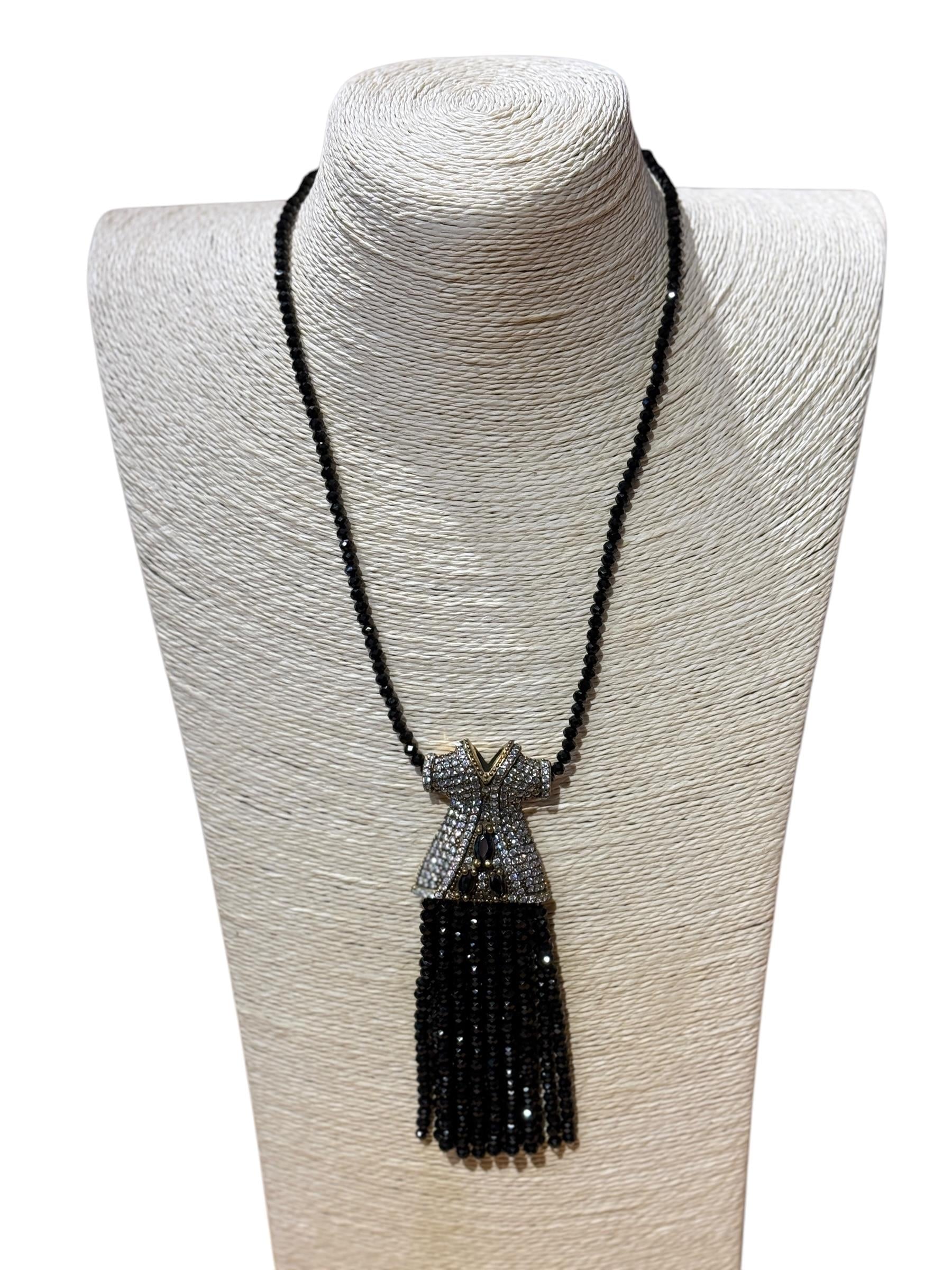 Authentic Necklace with Pyramid Crystal Stones