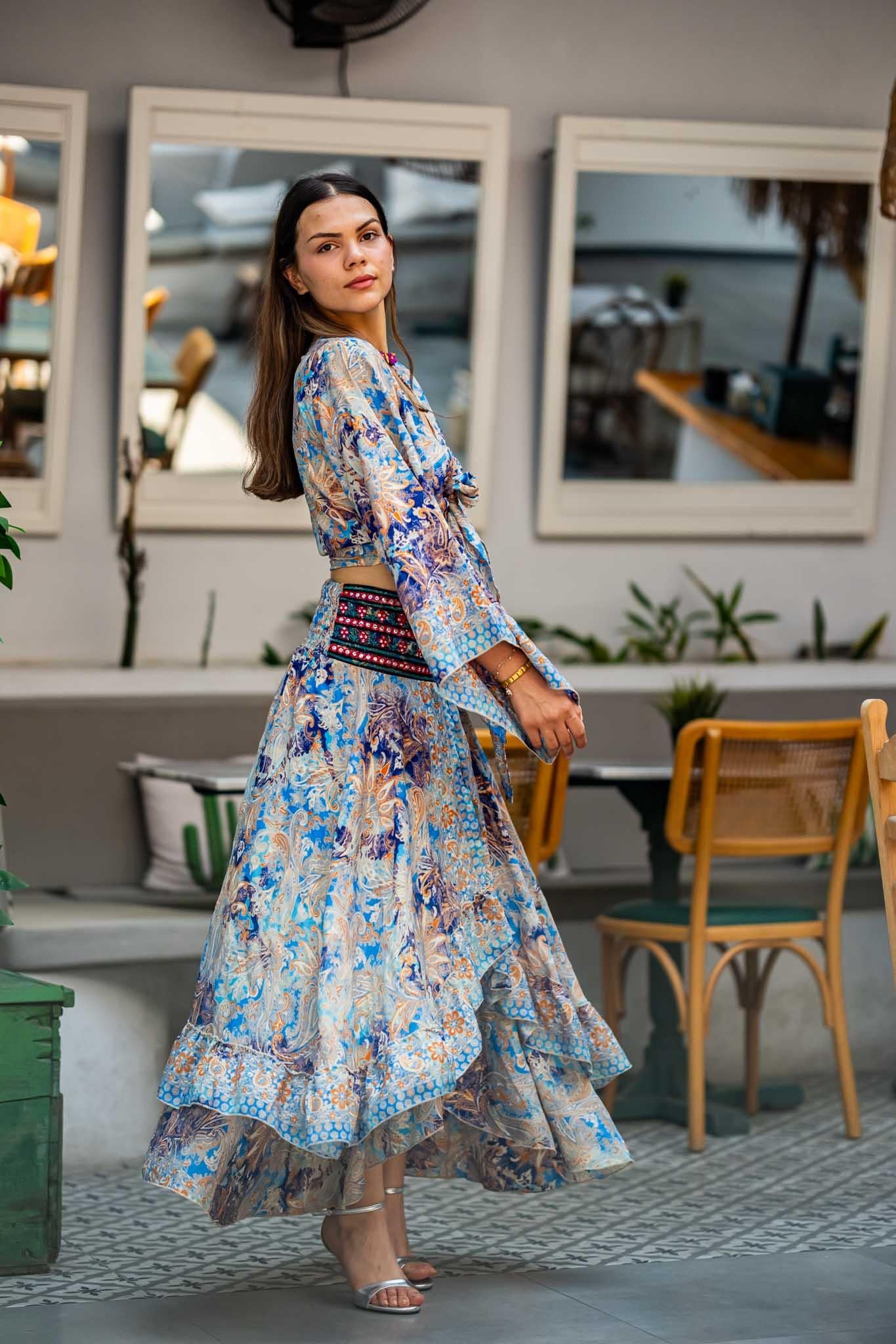 Turquoise Silk Dress