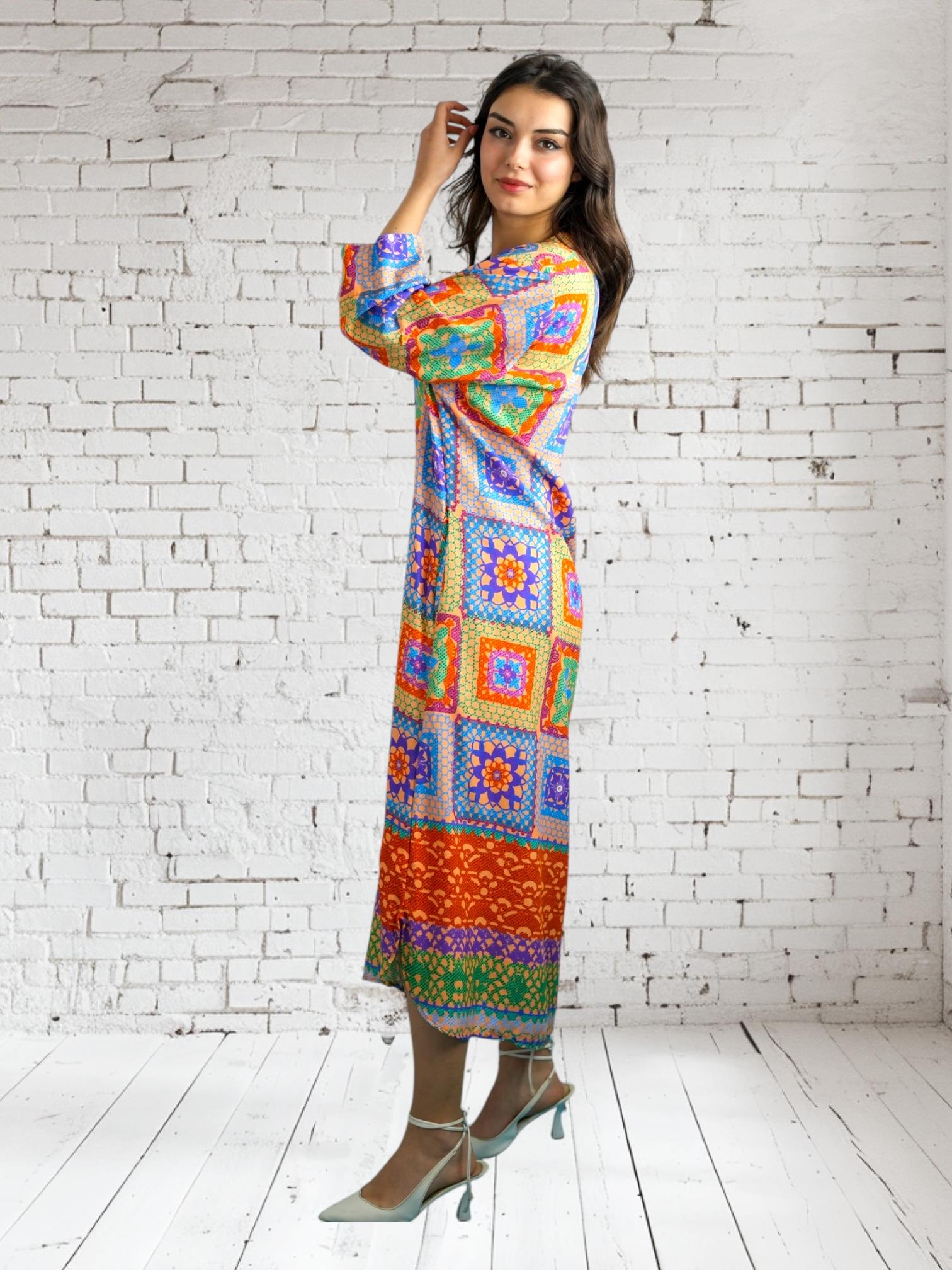 Orange Buttoned Dress