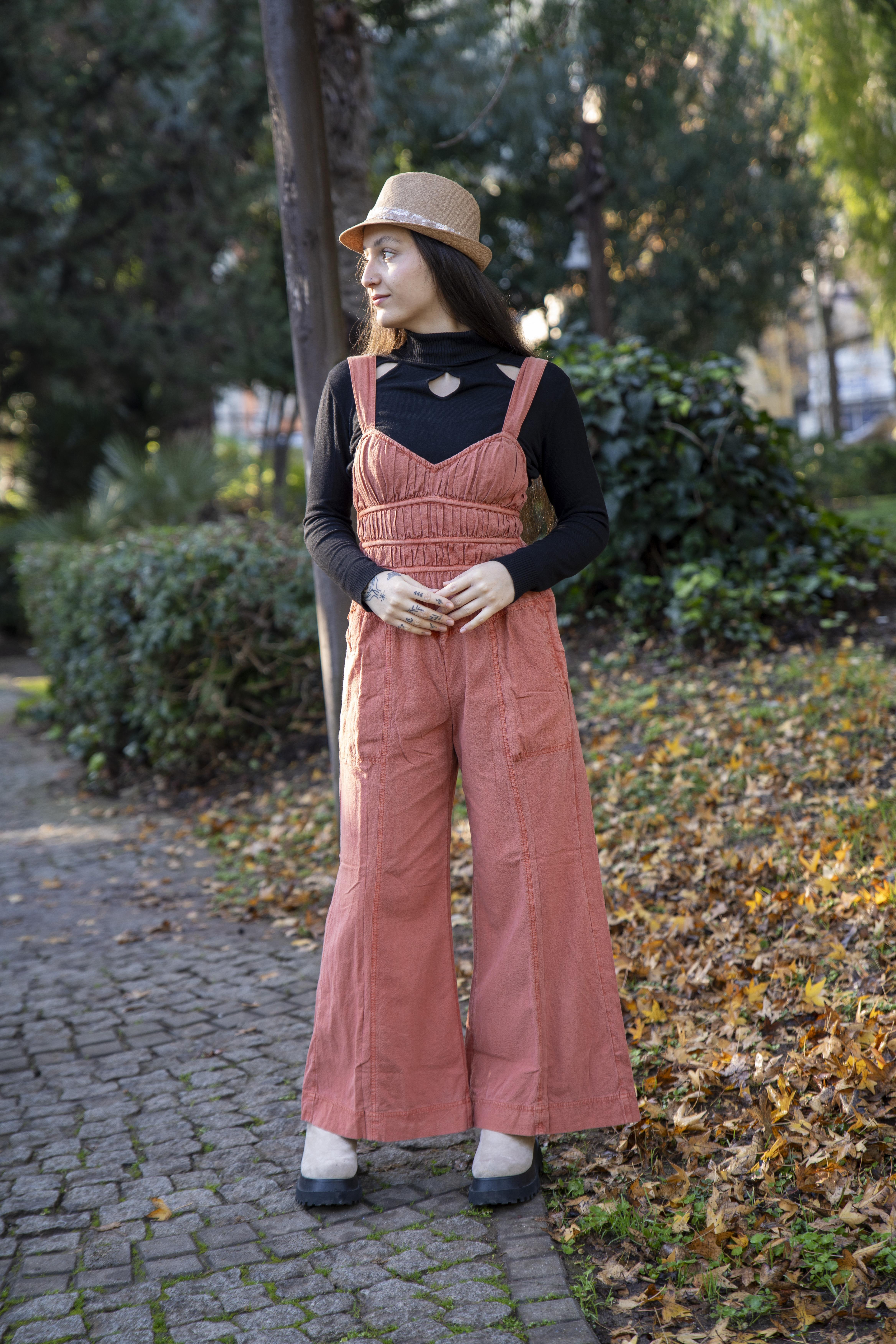 Orange Adjustable Strap Nepalese Jumpsuit