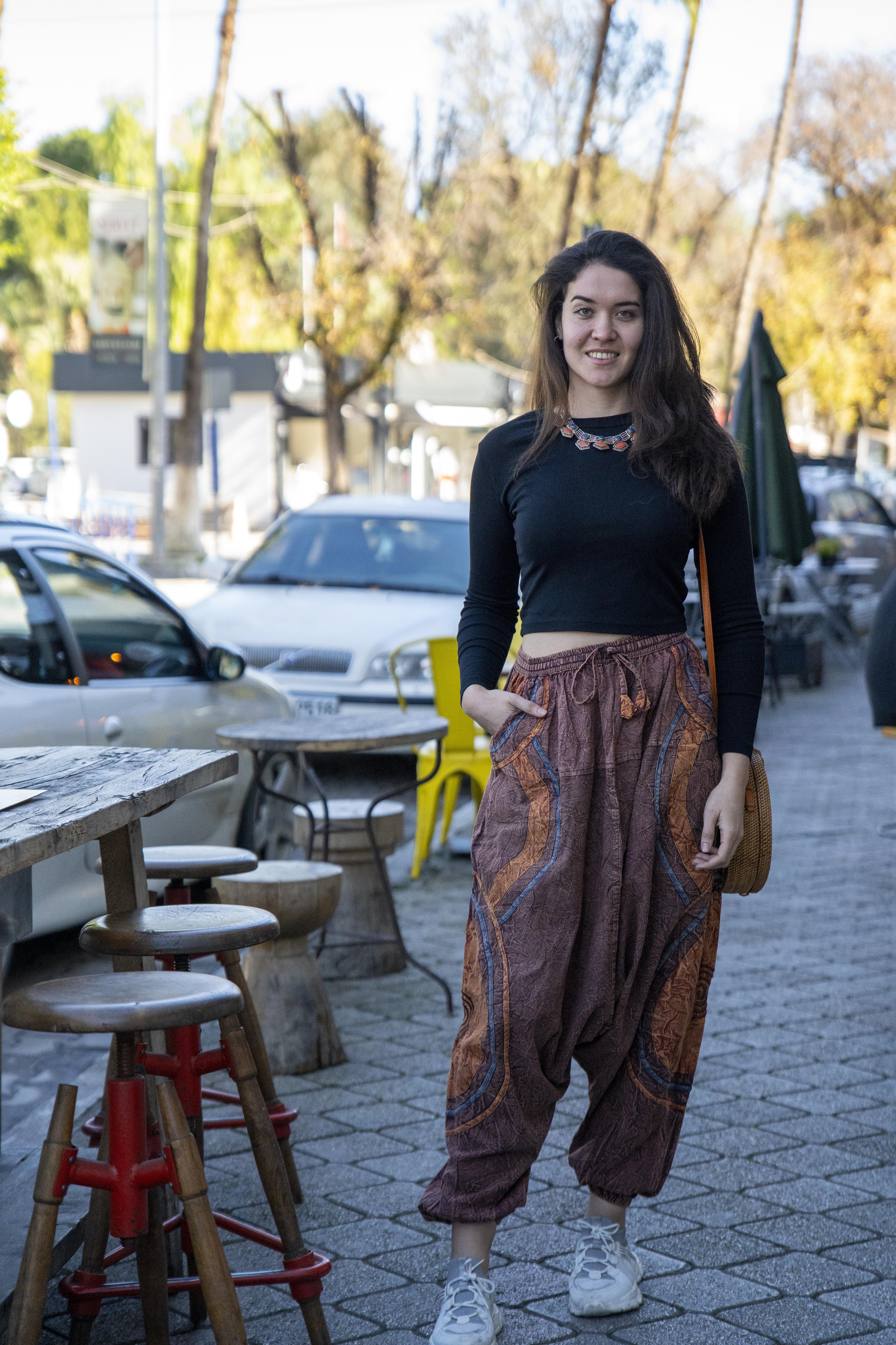 Unisex Kahverengi Bohem Nepal Şalvar