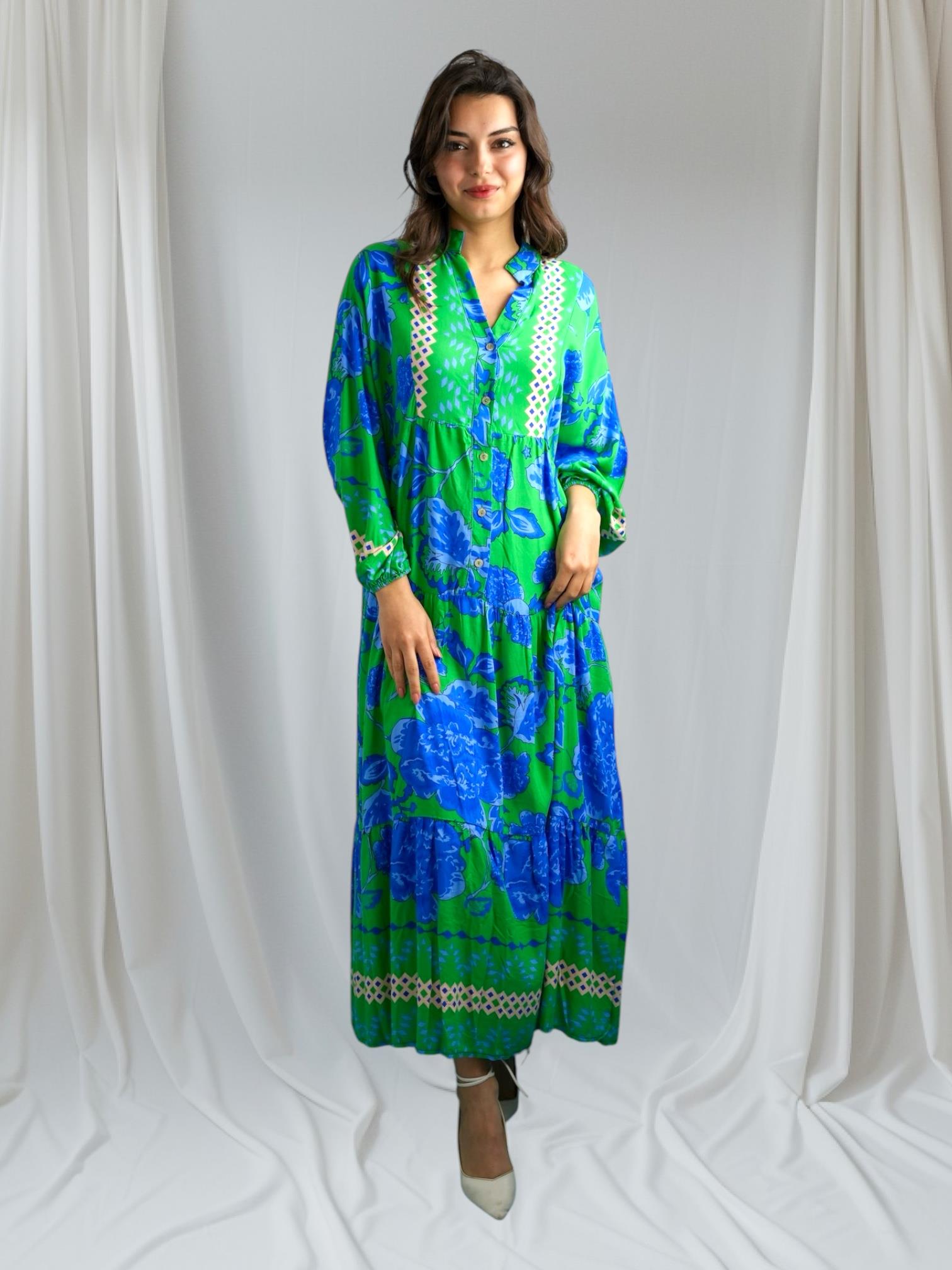 Green Floral Pattern Dress
