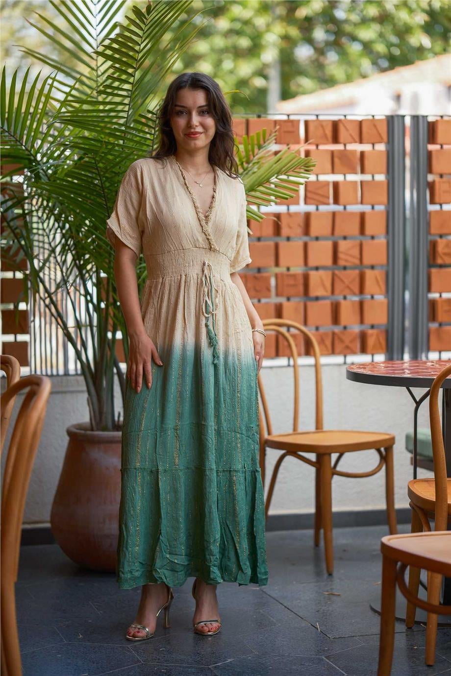 Green Sequin Detail Dress