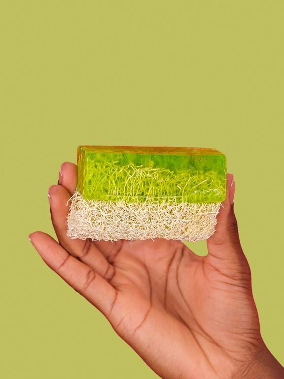  %100 Doğal Kabak Lifli Aloe Vera Sabunu 130 Gr. (Hand Made)