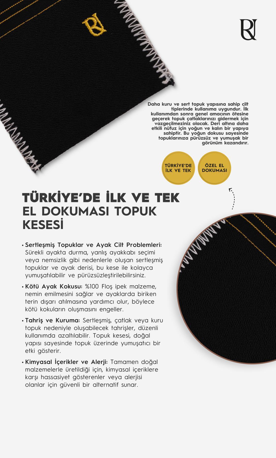 +100 Factor Topuk Kesesi %100 Floş İpek El Dokuması