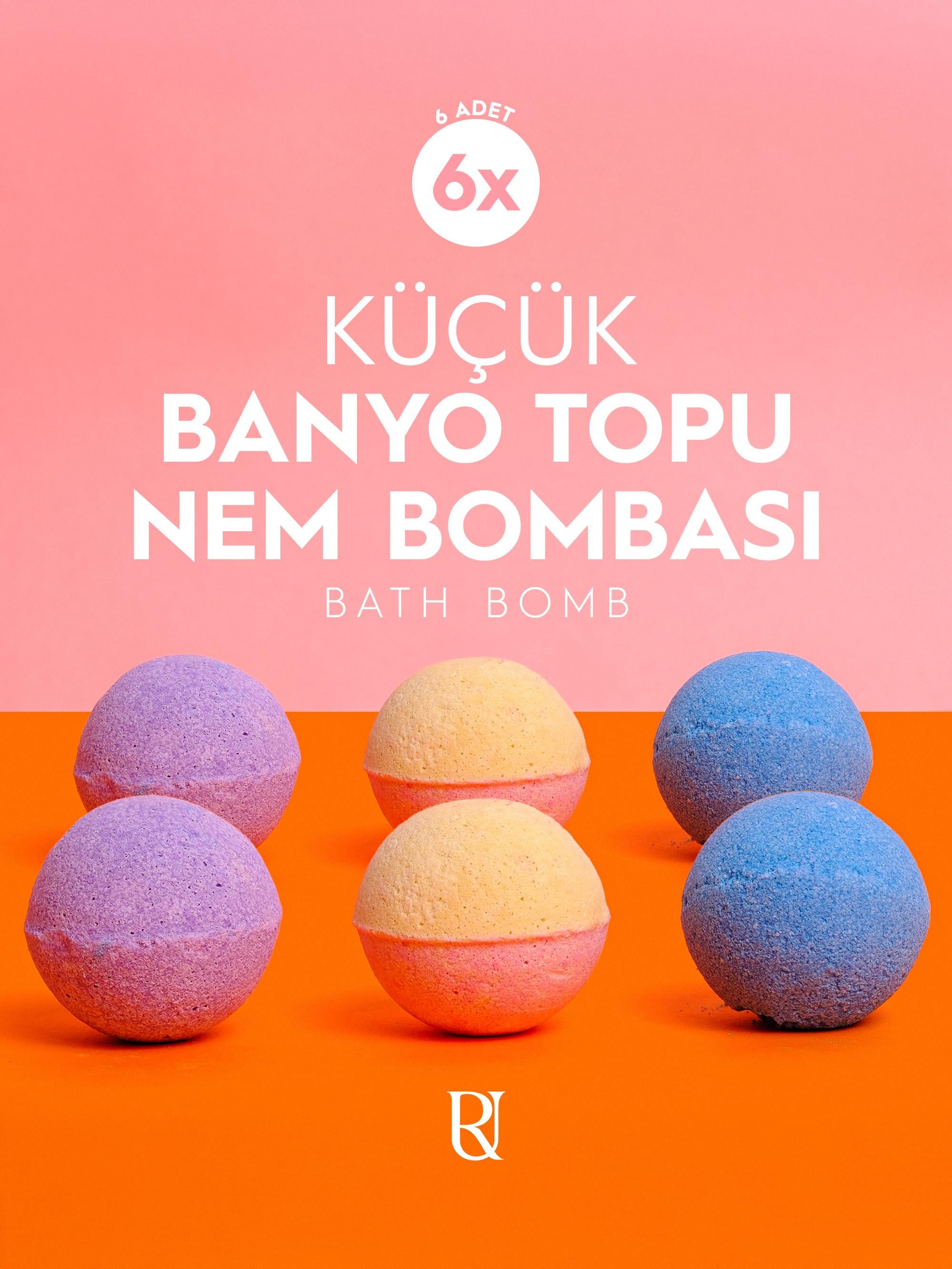 Nem Bombası Banyo Topu – Cilt Nemlendirici ve Rahatlatıcı Etki - Küçük Boy (70 gr. x 6 Adet)