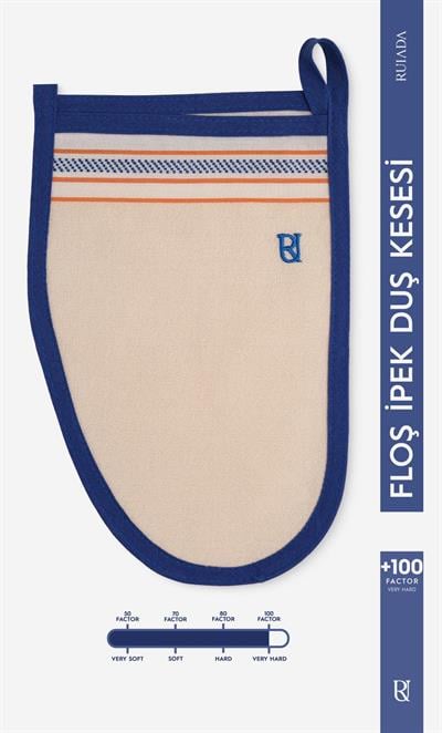 +80 Factor Mavi Kalın Banyo Duş Kesesi Peeling Eldiveni %100 Floş İpek  Unisex