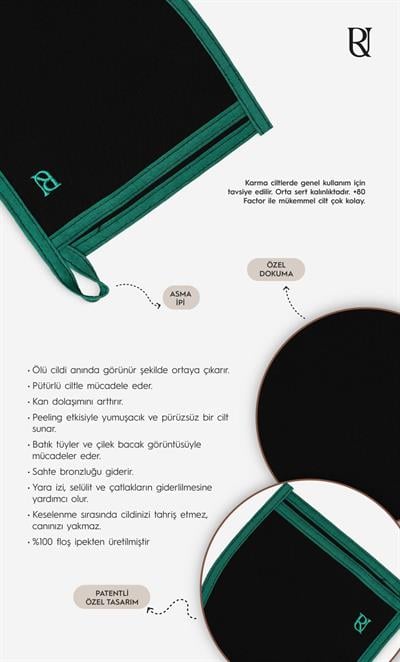 +80 Factor Turkuaz Kalın Banyo Duş Kesesi Peeling Eldiveni %100 Floş İpek  Unisex